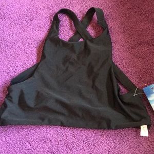 High neck open back bikini top